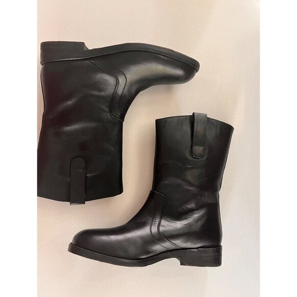 New Free People Black Leather Easton Equestrian Ankle Boots size 8.5 - Picture 9 of 9